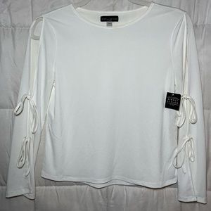 Sears Simply Styled White Long Sleeve Blouse